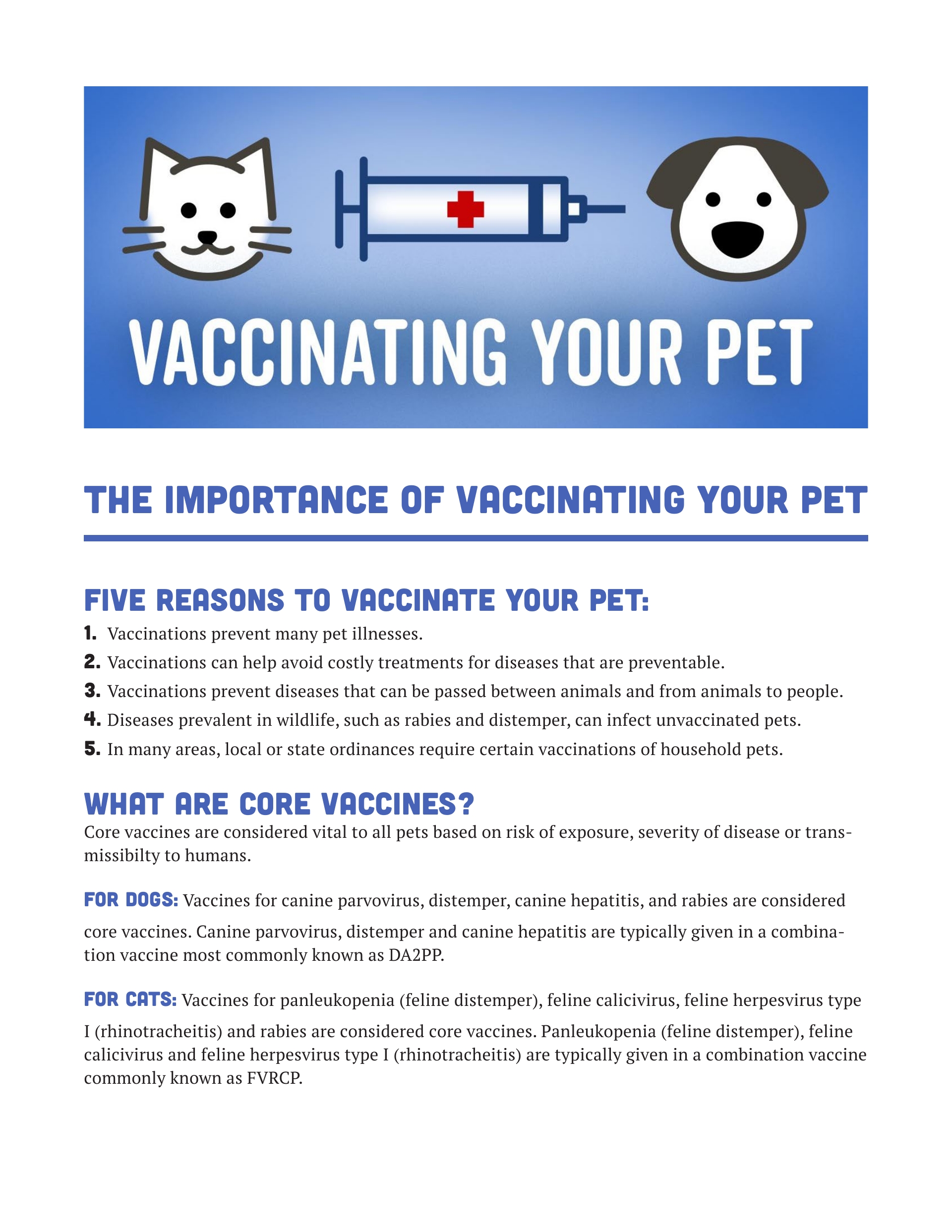 Pet Vaccinations 1